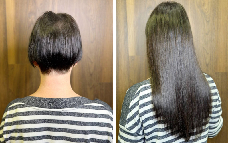 Наращивание на короткие волосы в нашем салоне